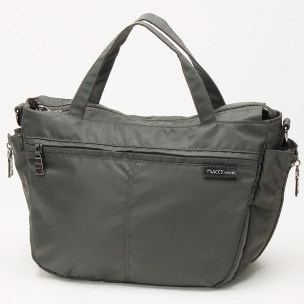 Y'SACCS vous et Side Zip 2-Way Mini Tote Bag YV02703 Dark Gray (15)