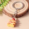 Cute Cartoon 3D Food Keychains Hamburg Donut Cookies Cake Key Ring for Men Women Handbag Pendant DIY Jewelry Gifts