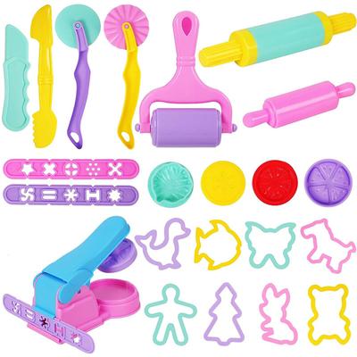 Knete Werkzeuge Zubehör für Kinder Plastik Plastilin Spielzeug mit Tier Ausstechern Kneteform Set Kinder Puzzle Party Faovr
