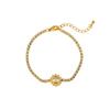 ins French Light Luxury Zircon Stainless Steel Bracelet Electroplated 18K Real Gold Tennis Chain Premium Sense Jewelry Women
