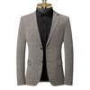 Herren Slim Fit bügelfreier karierter Blazer im koreanischen Stil - Business Casual Frühlingsjacke