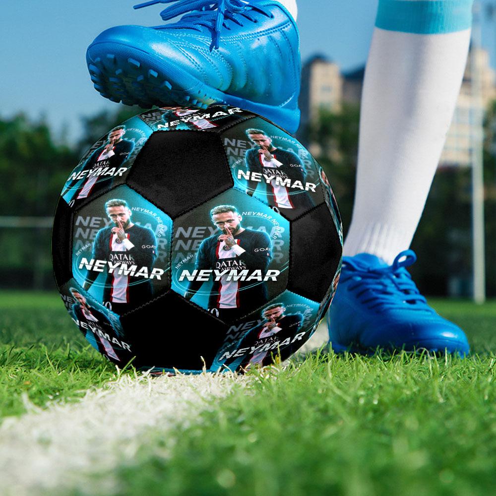 1 pz Pallone da Calcio Neymar Jr Misura 5 Pallone da Calcetto Indoor alla Moda Colorato Gioco in Giardino - Ottimo Regalo per Appassionati di Sport HE37