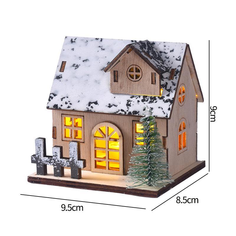 Christmas Train Ornament Glowing Snow House Desk Accessorie Christmas Decorations 2025 Navidad New Year Gifts Home Decor