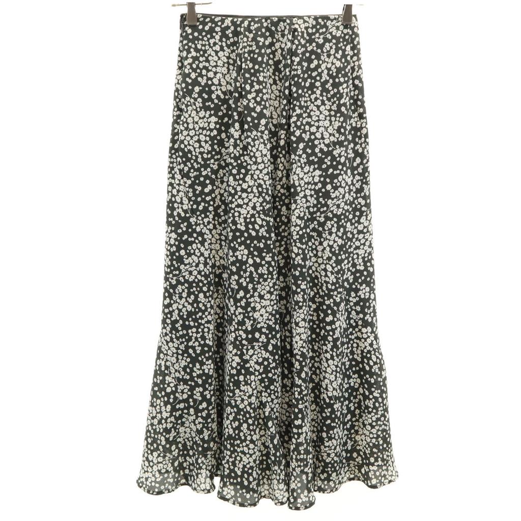 Mila Owen Floral Narrow Long skirt Charcoal system Women Used