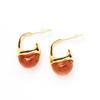 Medieval Gold Coffee U-shaped Amber Earrings, High-end Cold Wind Temperament, Niche Design, Middle Eastern Earrings