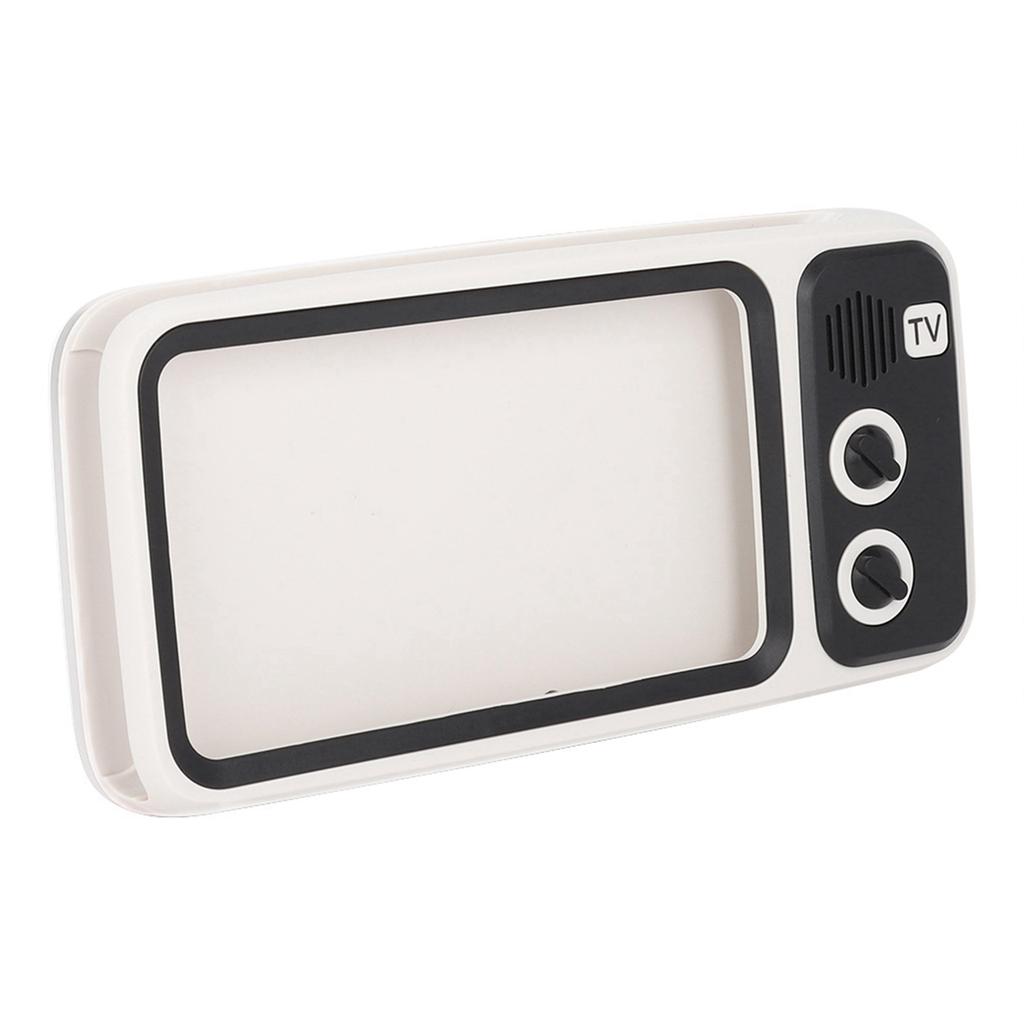 Retro TV Shaped HD Stereo Speaker Loudspeaker for Under 6 Mobile Phone Stand White