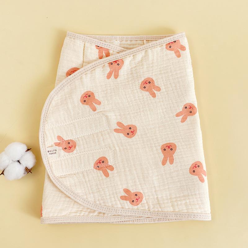 Vierlagige Mull-Baby-Swaddle-Decke mit Cartoon-Motiv - Anti-Schreck-Wickeltuch