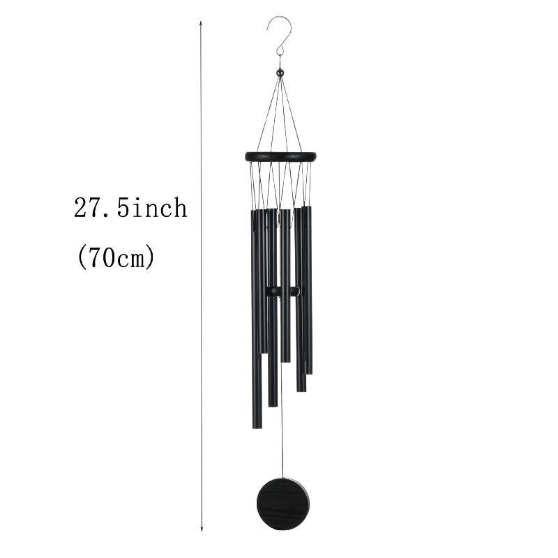 Wind Chime 1Pc Red Wood Aluminum Pipes 6 Metal Tubes for Indoor Window Outdoor Garden Hanging Decor