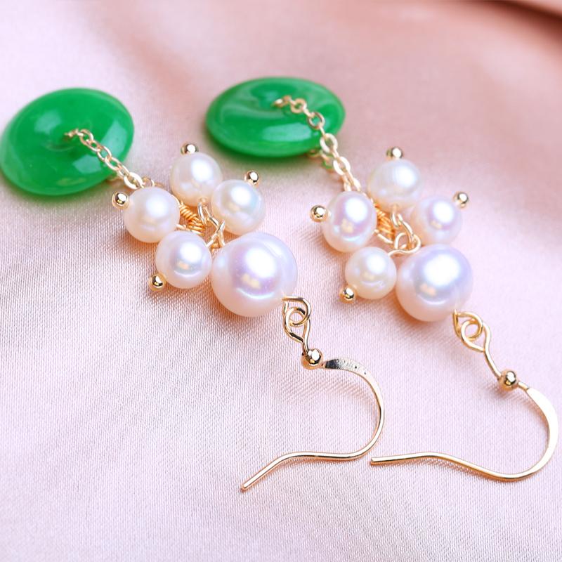 KNIKOO Long Drop Earrings For Women Fashion Natural Freshwater Pearl Earrings Jewerly For Wedding Party Gifts