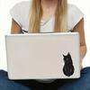 Set mit 2 Schwarze Katze Aufklebern 3"x6" Wasserdichtes Vinyl Autoaufkleber Stoßstange Fenster Laptop Gitarre Geschenk Katzenliebhaber | #AZ230