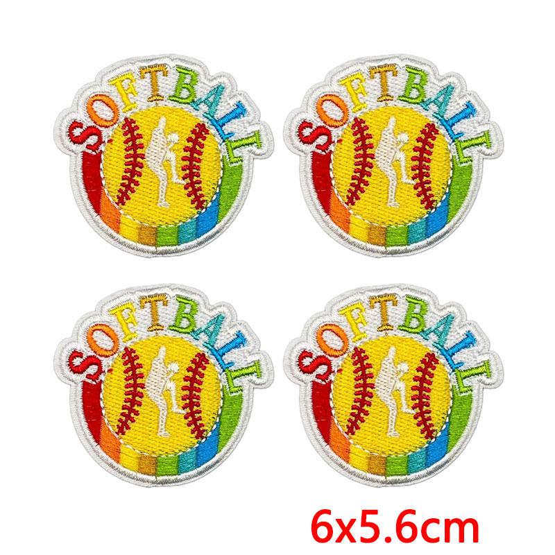 10PCS Softball Themed Iron On Patches, Softball Bow & Unicorn Embroidery Patches, Patches for Clothing DIY Decoration