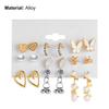 1 Set Stud Earrings Heart Rhinestone Acrylic Appearance Sparkling Earrings for Daily Wear