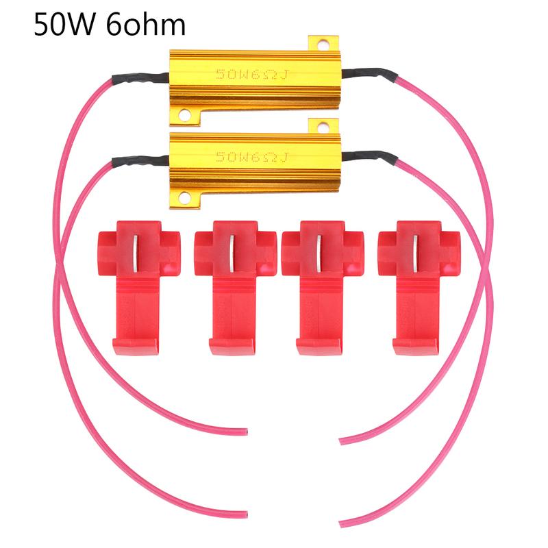 1PC New 50W 6 ohm Load Resistor Fix LED Bulb Fast Hyper Flash Turn Signal Blink LED Error Wiring Resistance Car Tool Accessory