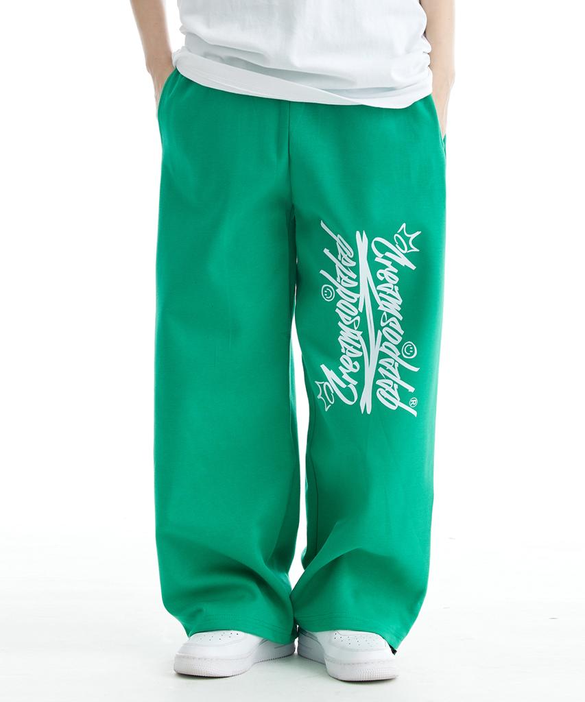 CREAM SODA LAB Crsdel Lettering Wide Elastic Pants