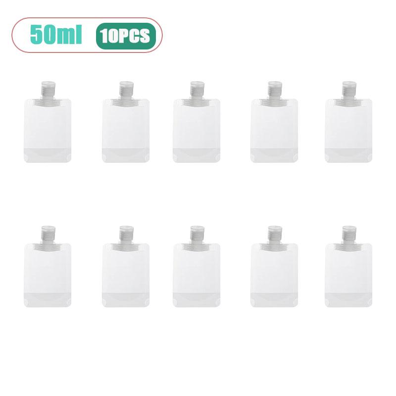 10-30Pcs Reusable Squeeze Travel Pouches Empty Bottles Refillable For Lotion Shampoo Toiletries Liquid Cosmetic Carry On Bag