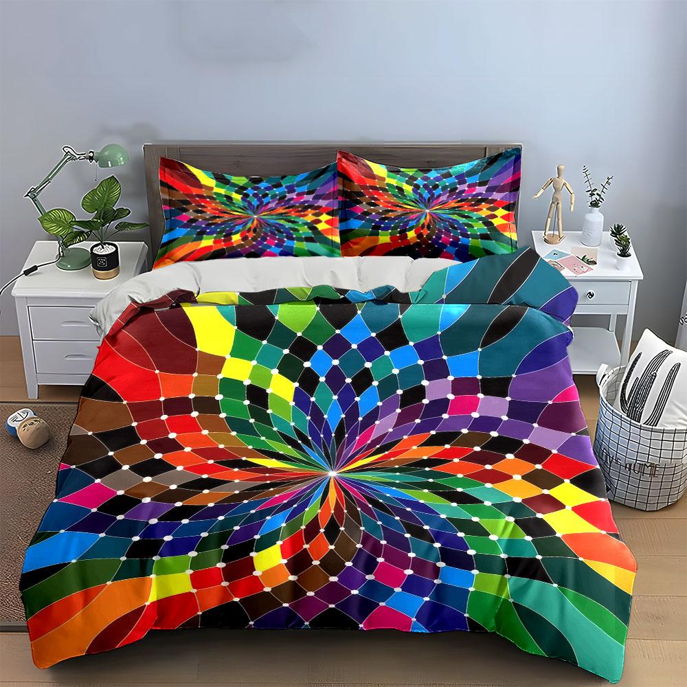 Colorful Abstract Art Decor Set Soft Comfortable Duvet Cover Bedding Set Included 1*Duvet Cover & 2*Pillowcases, Gift