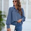 Lantern Sleeve Chiffon Shirt Women Casual Loose White Blouse Ladies Pleated Solid Tops Fashion Womens Clothing 2026 Blusa 24751