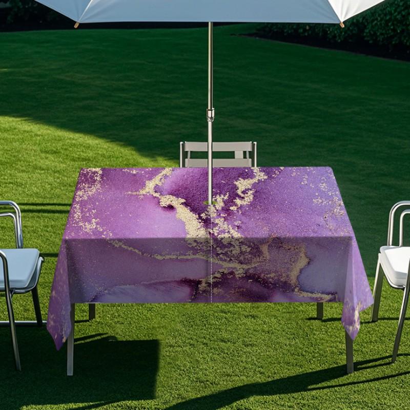 Outdoor Rectangular Table Cover With Starry Sky Sand Flow Waterproof Elastic Edge Patio Garden Dining