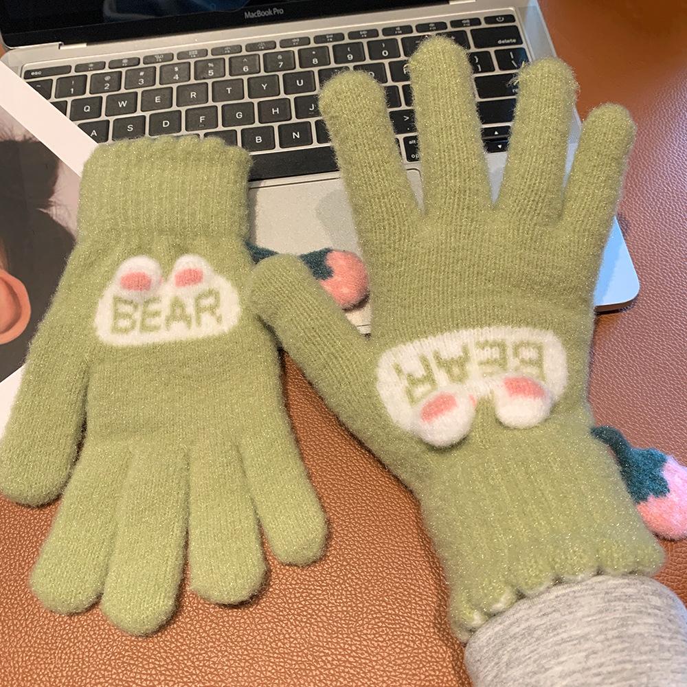 

Вязаные шерстяные перчатки для студенток, чтобы согреться и защититься от холода во время езды на велосипеде осенью и зимой One size