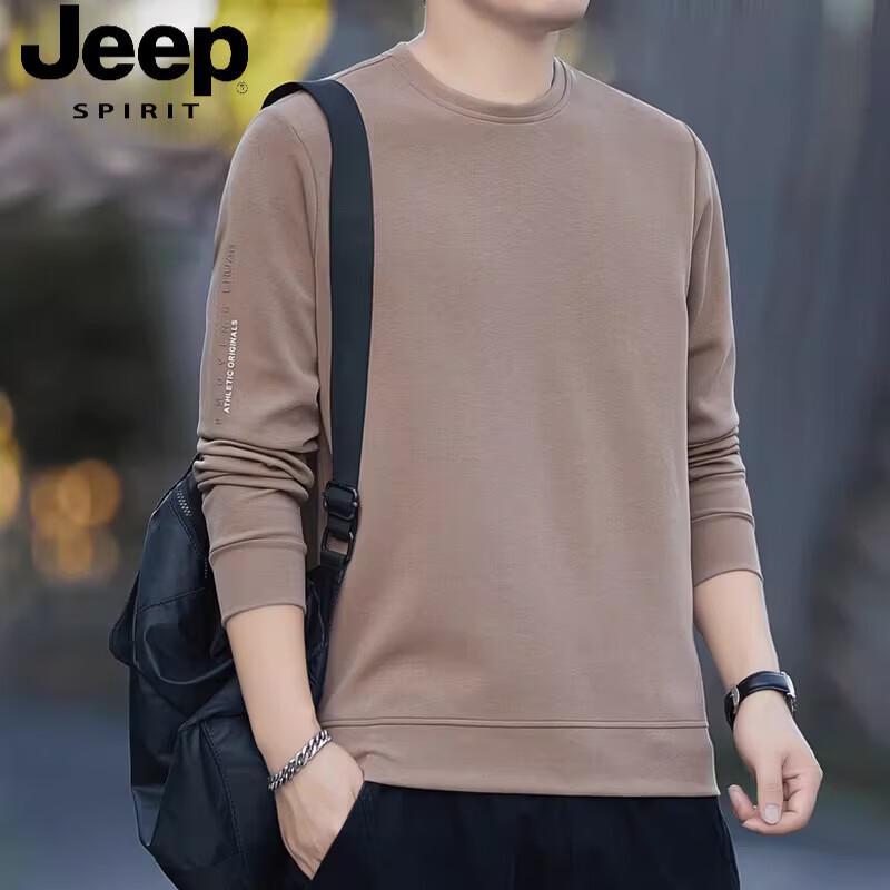 

JEEP SPIRIT Men s Round Neck Long Sleeve Sweatshirt T-Shirt 5XL