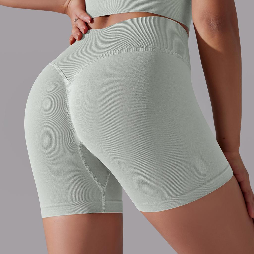 Hochtaillierte Hüfthebende Leggings, Nahtlose Schnelltrocknende Atmungsaktive Yoga-Sportshorts, Damen Lauf-Trainings-Fitness-Shorts
