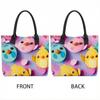  Cute Cartoon Chick Tote Bag Casual Canvas Shopping Handbag for Daily Use