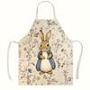 Durable Material Spring Bunny Apron Easy To Clean Imitation Linen Kitchen Apron Rabbit Peter Print Restaurant Apron Kitchen Use
