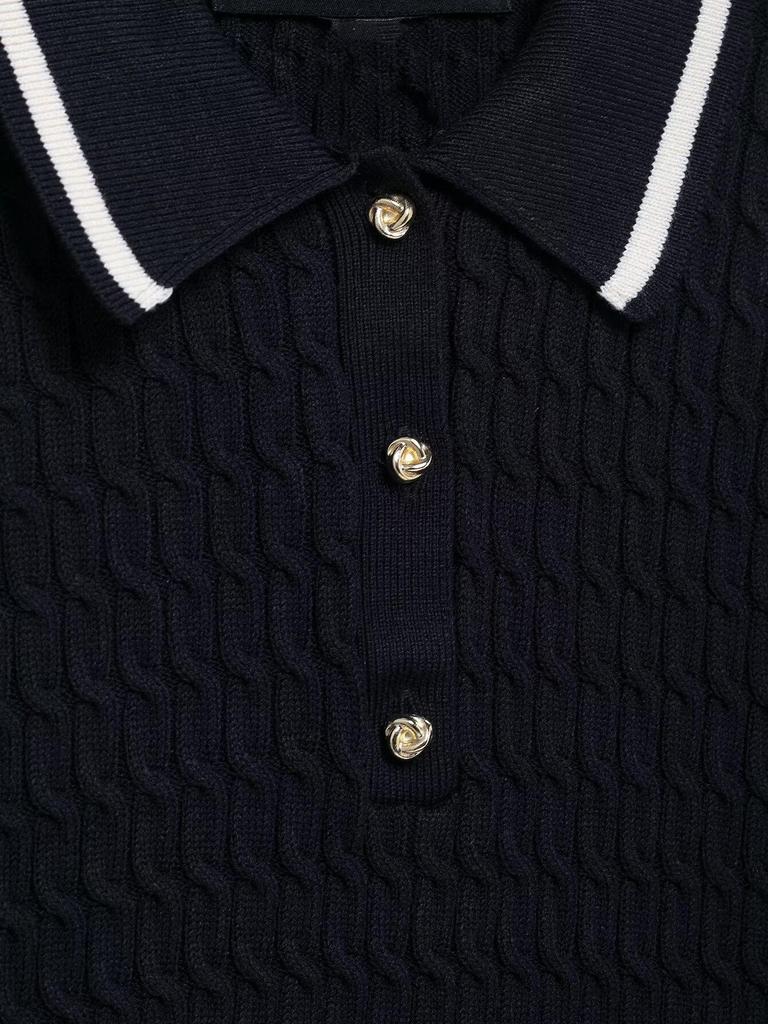 2025 Spring Women's European & American Fashion Eight-Strand Braid POLO Collar Knitwear