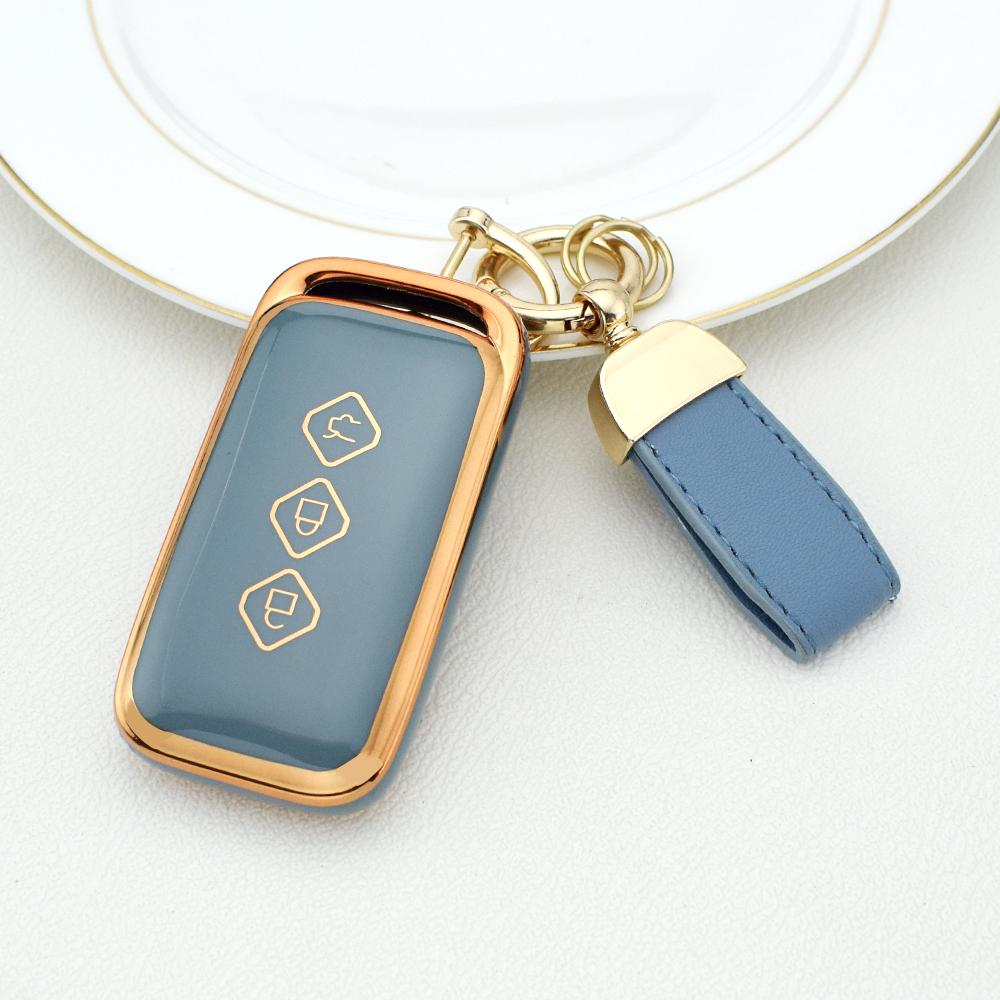

Tpu Flip Car Key Case Cover Shell for Chevrolet Aveo Trax Groove Captiva 2024 Wuling 3 Button Remote Key Keychain Accessories серый