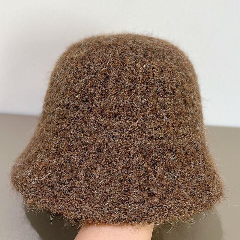 New Striped Lace-up Knitted Pullover Hat Women's Spring and Autumn Fashion Wool Fisherman Hat