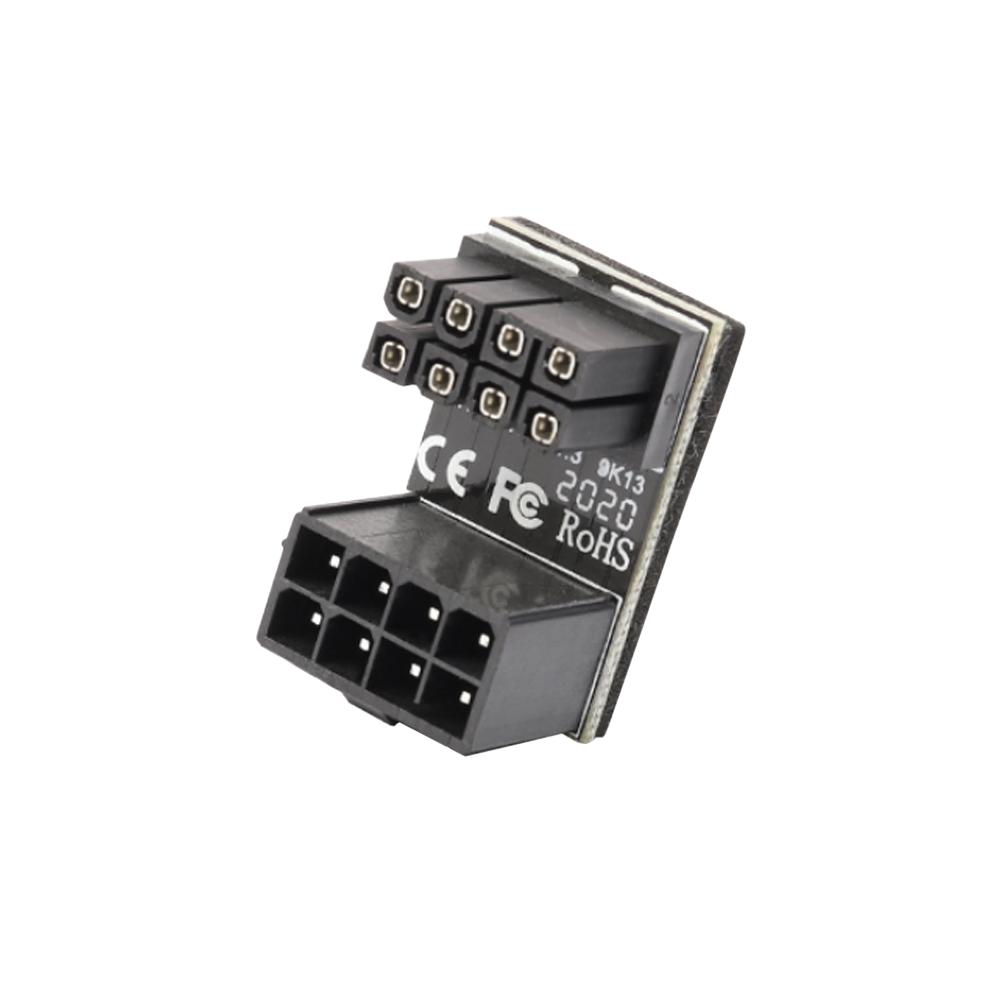 Connecteur ATX 8 broches 6 broches PCI-E 8 broches femelle vers mâle coudé à 90/180 degrés pour cartes graphiques de bureau, connecteur de direction assistée GPU
