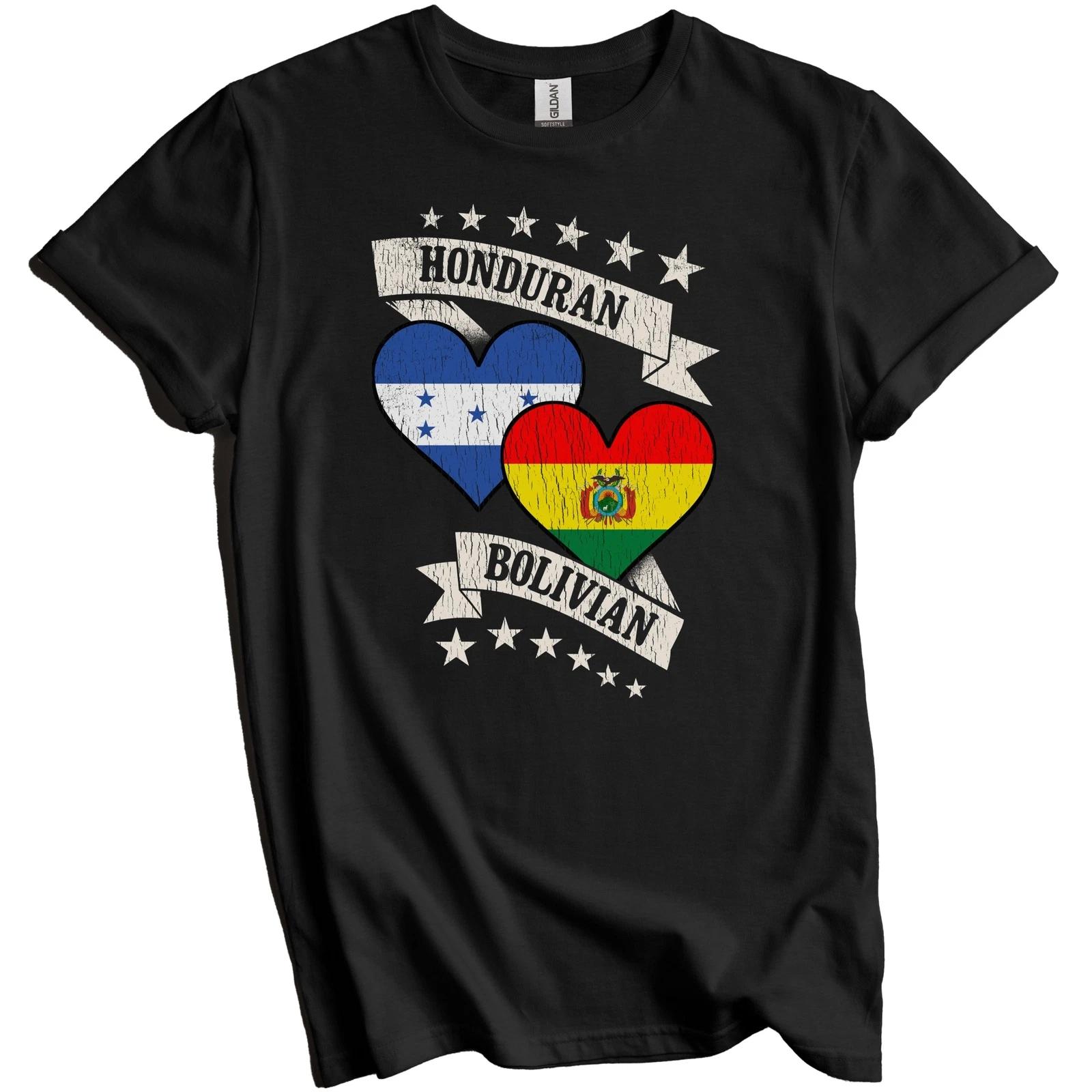 Honduran Bolivian Heart Flags Honduras Bolivia T-Shirt 4XL