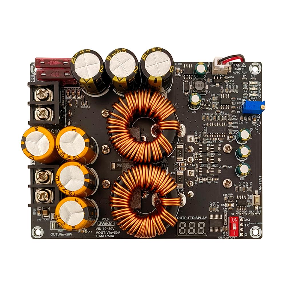 1200W 50A High Current Boost Power Supply Module Dual Inductors Full Power Low Ripple Power Supply For Audio Amplifier