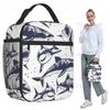 Sac à lunch isotherme requin blanc de dessin animé pour enfants, glacière scolaire, boîte isotherme pour aliments, sac fourre-tout, boîtes à lunch portables, conteneur
