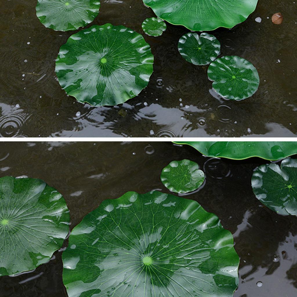Artificial Lotus Leaves 4 Pack Waterproof Pond Plants 4 Sizes Simulation Leaf