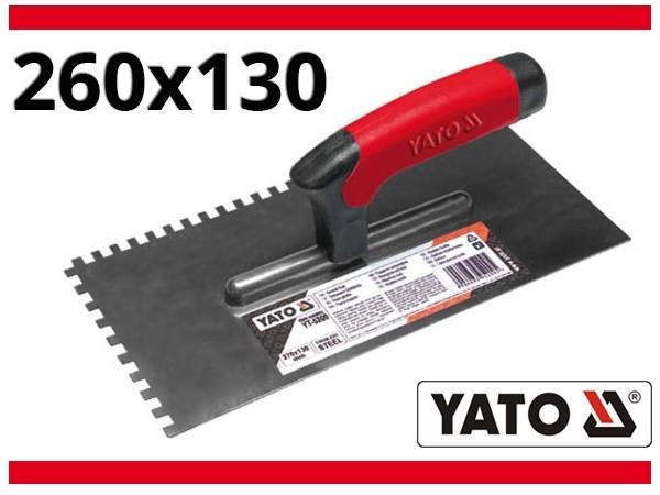 Stainless steel plastering trowel 260x130 mm, notched 10x10 mm YT-5204 YATO