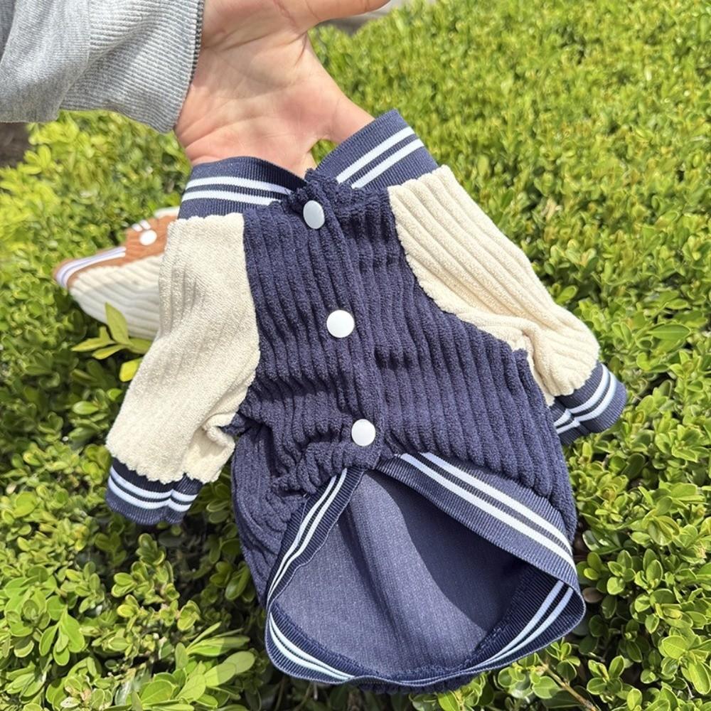 Embroidered Pet Baseball Jackets Warm Puppy Spring Clothes Thickened Puppy Coat Puppy Wear