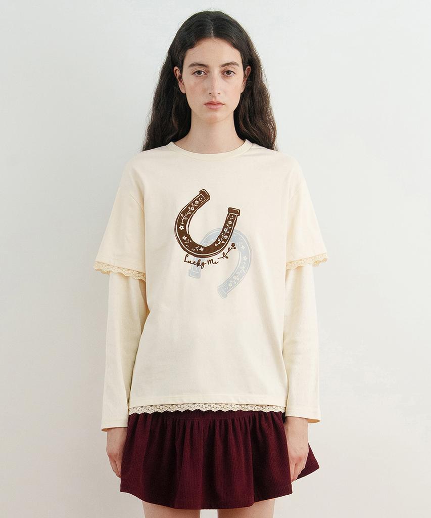 SINOON Lucky Layered T-Shirt (Cream)