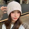 Fashion Thickened Winter Hat Keep Warm Women Girl Ear Protection Christmas Gift Pullover Hat Big Head Circumference Hat