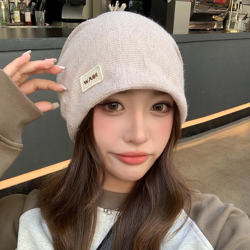 Fashion Thickened Winter Hat Keep Warm Women Girl Ear Protection Christmas Gift Pullover Hat Big Head Circumference Hat