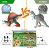 Dinosaur Toys, 12-Piece Realistic Dinosaur Figure Set with Jumbo Play Mat and Informative Dinosaur Book, Figure Toy Storage Box, Educational Figure