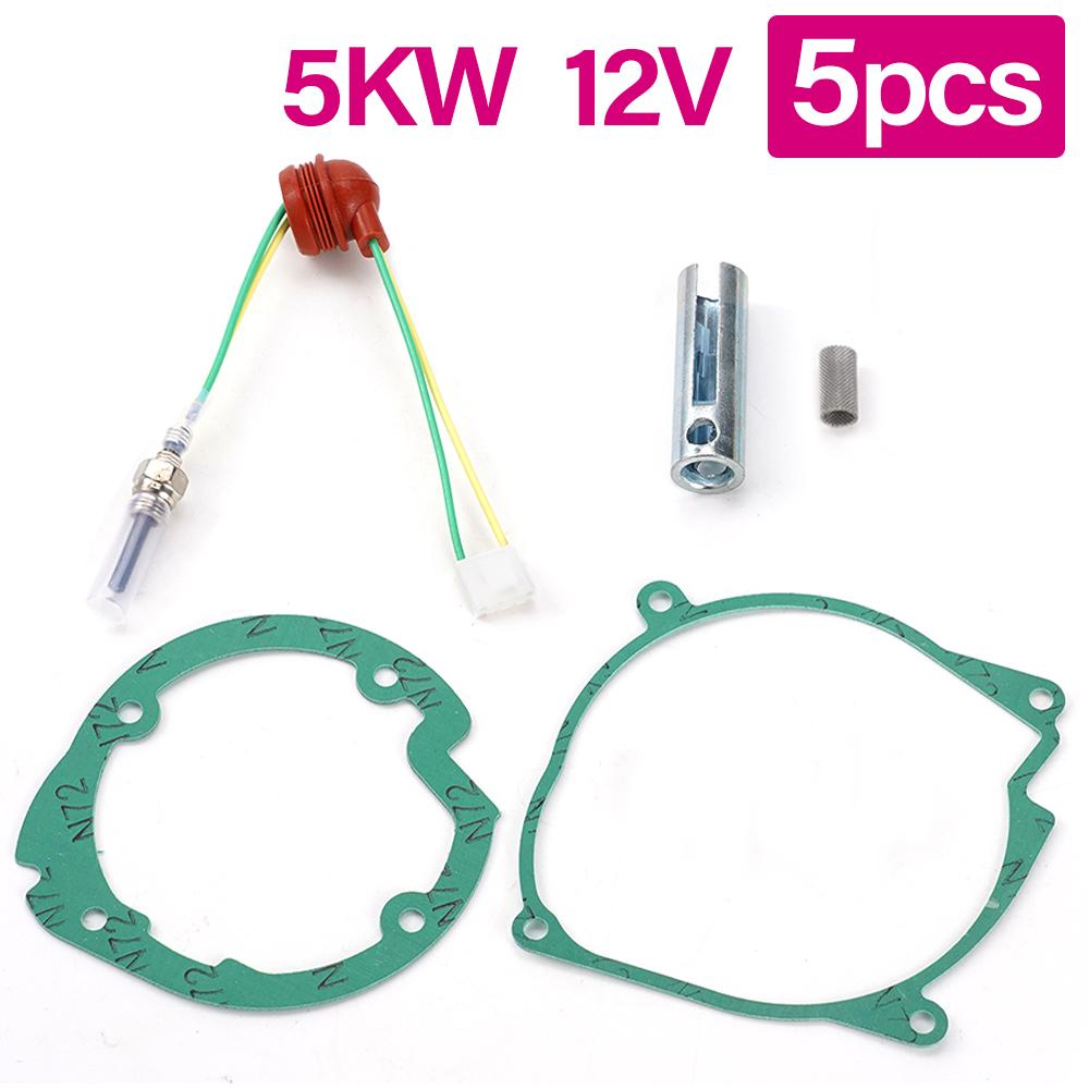 

12V 5KW Ignition Plug 5-Piece Set Red Cap White Plug Burner Gasket Heater Accessory Replacement Parts For Webasto Eberspacher