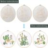 Hot,3 Pcs Cotton Embroidery  Kit Cactus Alpaca-shaped Pattern Embroidery Cloth Thread Needle Frame