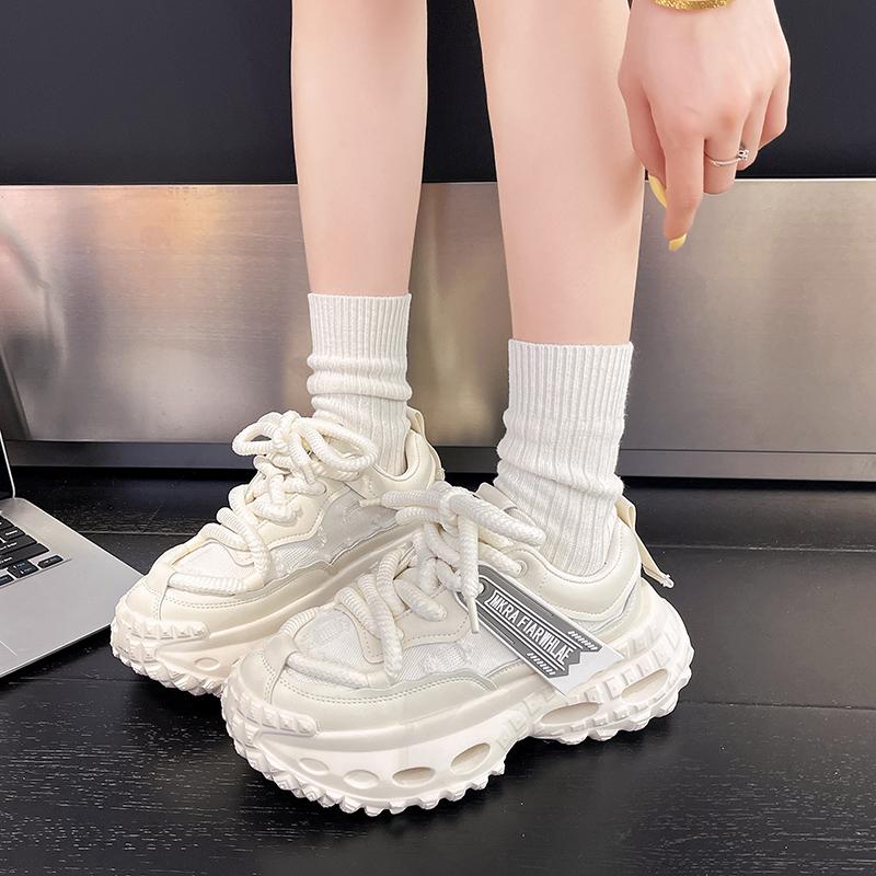 

Fashion 2024 Autumn New Sneakers for Girls Fashion Korean Style Soft Comfortable Casual Anti-slippery Sweet Bowtie Sports Shoes 35 бежевый