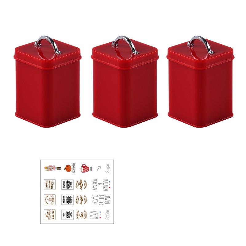 

3 шт. Мини Кухонный Контейнер для Хранения Квадратный Масштаб 1/6 Миниатюрный Кукольный Домик Жестяная Банка для Кофейных Зерен для Кукольных Аксессуаров Игрушка A3