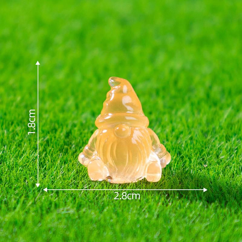 6Pcs Luminous Mini Resin Gnomes Statues Ornaments Cute Diy Fairy Miniature Gnome Figurines For Miniature Garden Home Decor