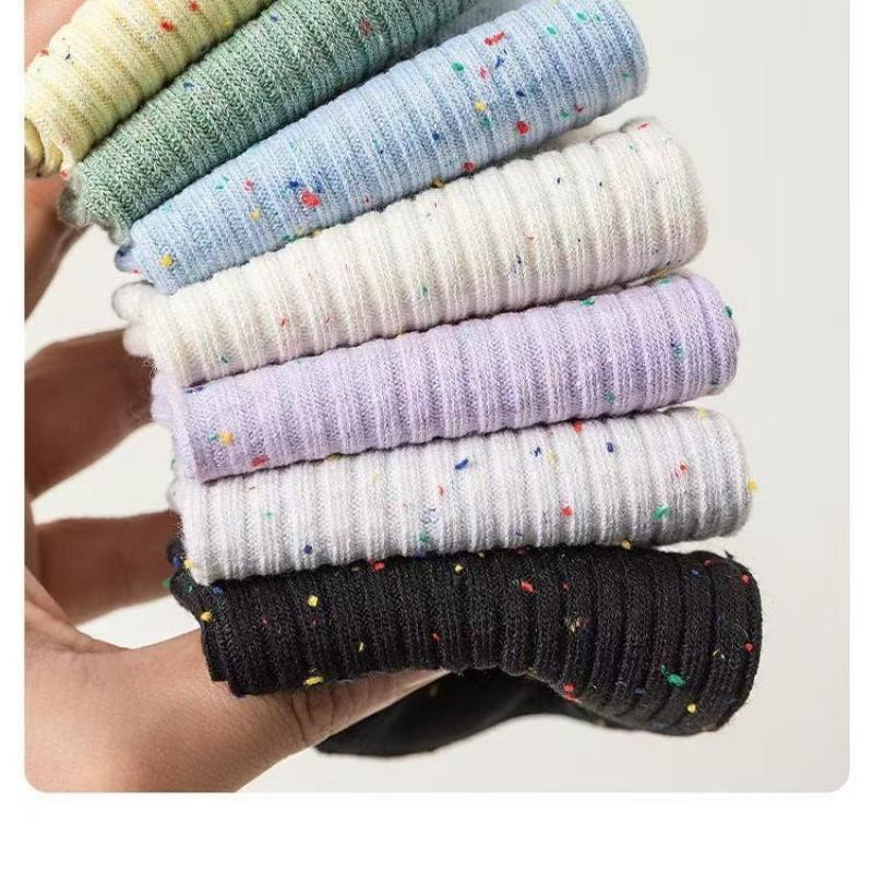 5 Pairs of Summer Thin Socks Women Shallow Mouth Dot Yarn Low Boat Socks Simple Student Sports Non-slip Invisible Spaghetti Cotton Socks