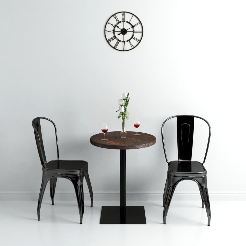 Vidaxl Stolik Bistro Z Mdf, Stalowa Podstawa, 60X75 Cm, Ciemny Jesion