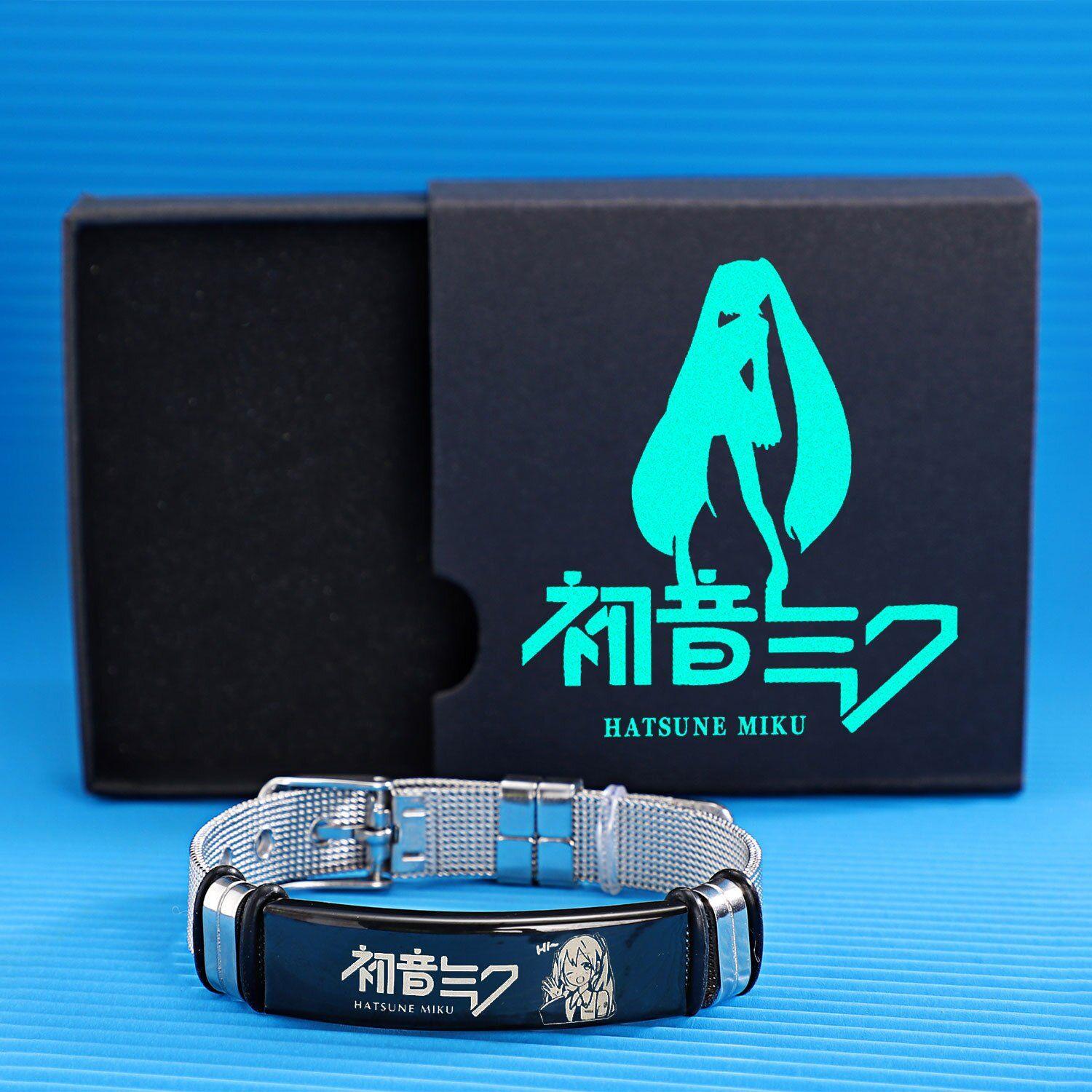 anime cartoon titanium stalen armband roestvrijstalen kawaii armband gepersonaliseerde creatieve armband verjaardagscadeau black