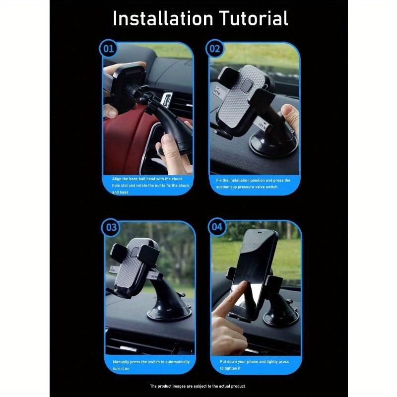 1pc New Car Dashboard Phone Holder, Suction Cup Car Phone Mount with Strong Suction, Universal Fit, Non-Blocking View